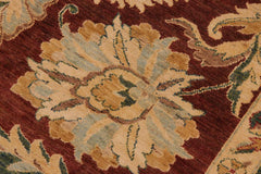 handmade Traditional Kafkaz Brown Green Hand Knotted RECTANGLE 100% WOOL area rug 9X12