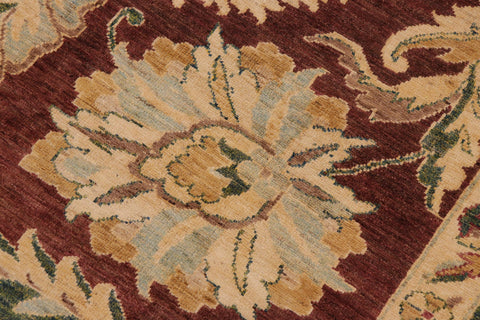 handmade Traditional Kafkaz Brown Green Hand Knotted RECTANGLE 100% WOOL area rug 9' x 12'