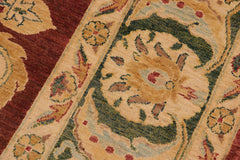 handmade Traditional Kafkaz Brown Green Hand Knotted RECTANGLE 100% WOOL area rug 9X12