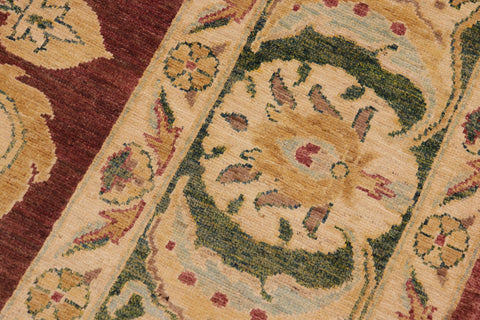 handmade Traditional Kafkaz Brown Green Hand Knotted RECTANGLE 100% WOOL area rug 9' x 12'