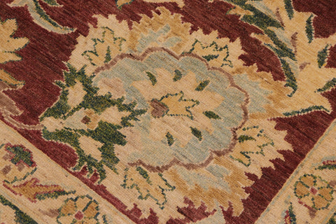 handmade Traditional Kafkaz Brown Green Hand Knotted RECTANGLE 100% WOOL area rug 9' x 12'