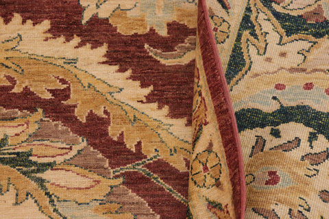 handmade Traditional Kafkaz Brown Green Hand Knotted RECTANGLE 100% WOOL area rug 9' x 12'