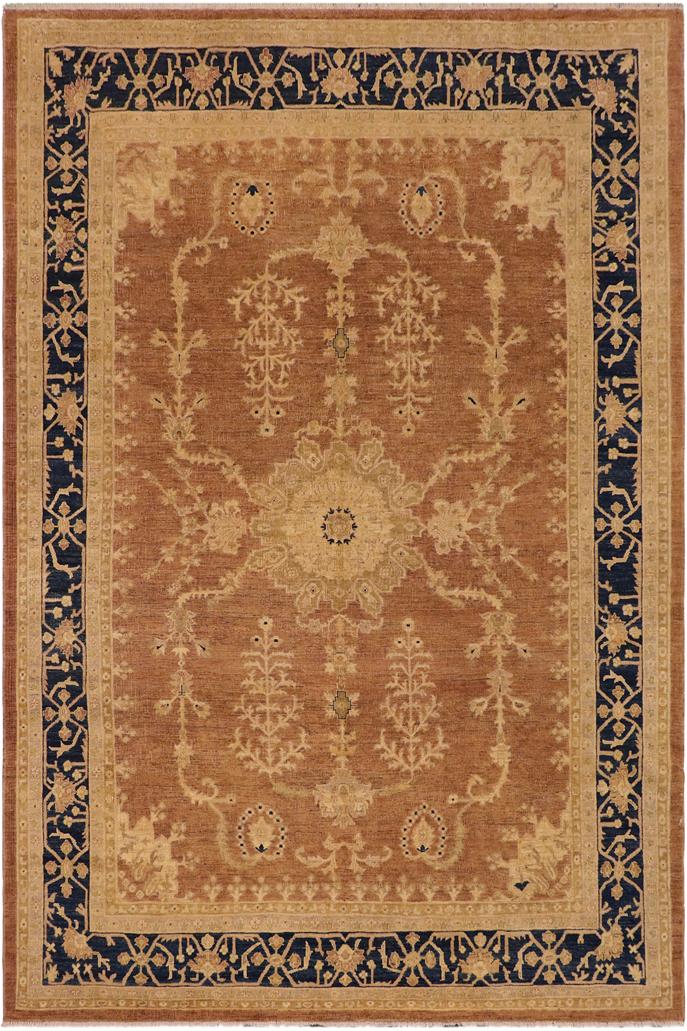 handmade Traditional Kafkaz Brown Blue Hand Knotted RECTANGLE 100% WOOL area rug 9X11