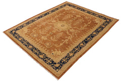 handmade Traditional Kafkaz Brown Blue Hand Knotted RECTANGLE 100% WOOL area rug 9X11