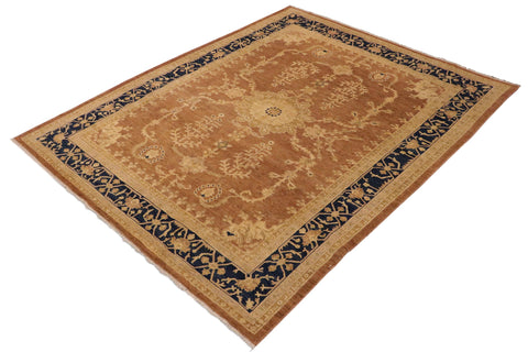 handmade Traditional Kafkaz Brown Blue Hand Knotted RECTANGLE 100% WOOL area rug 9' x 11'
