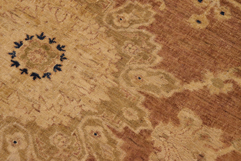 handmade Traditional Kafkaz Brown Blue Hand Knotted RECTANGLE 100% WOOL area rug 9' x 11'