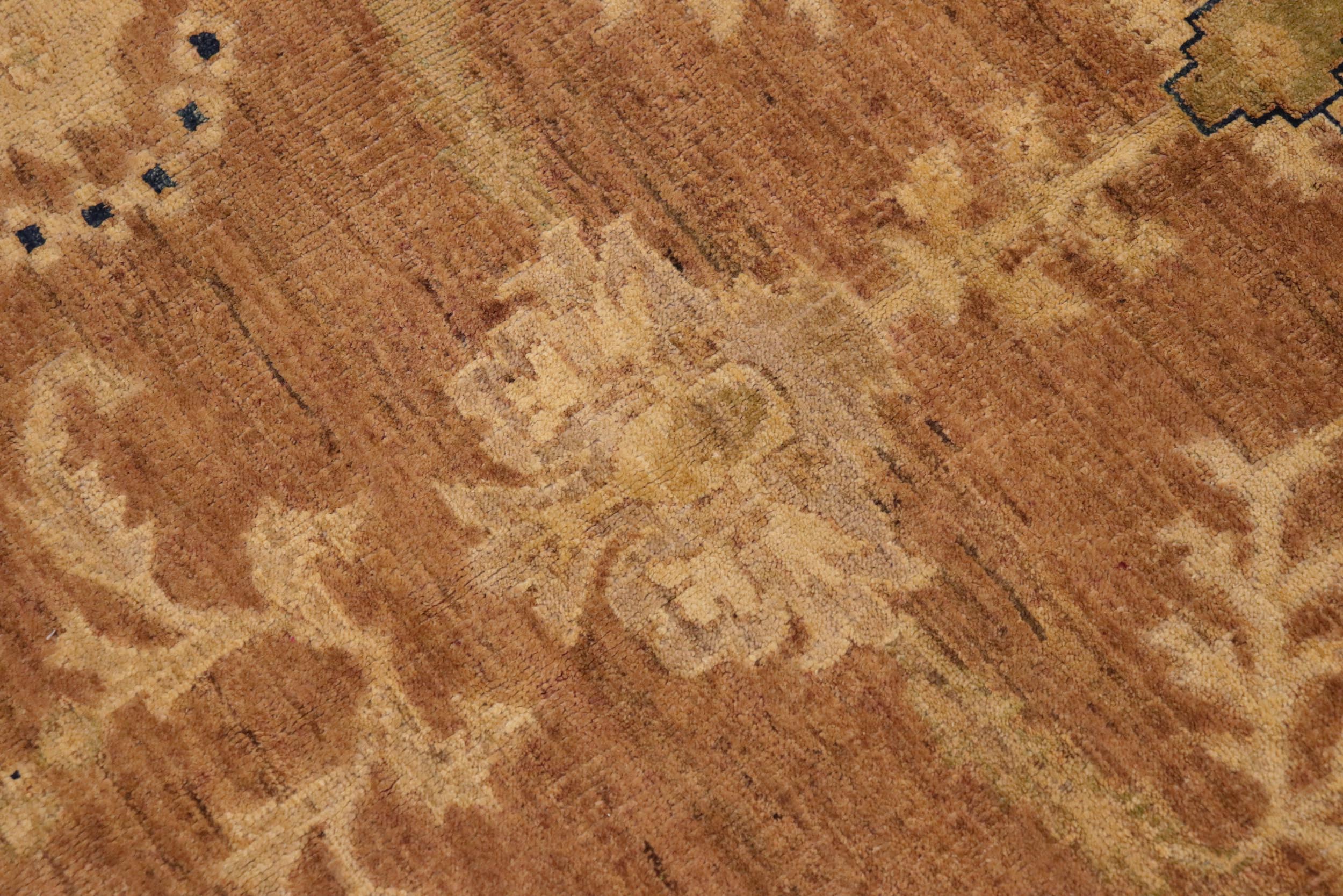 handmade Traditional Kafkaz Brown Blue Hand Knotted RECTANGLE 100% WOOL area rug 9' x 11'