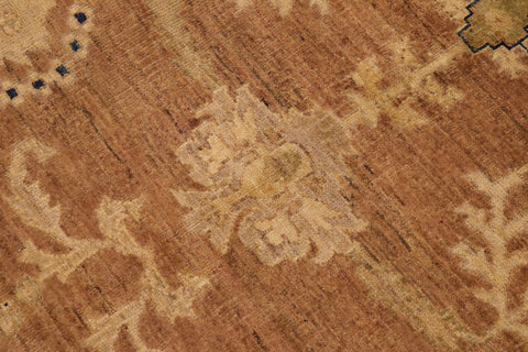 handmade Traditional Kafkaz Brown Blue Hand Knotted RECTANGLE 100% WOOL area rug 9' x 11'