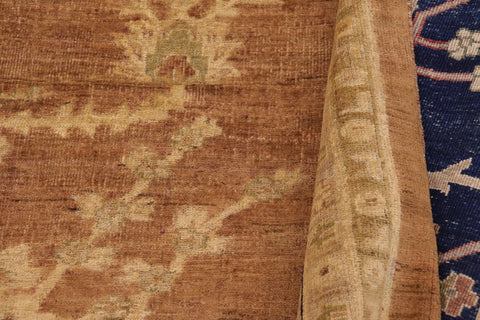 handmade Traditional Kafkaz Brown Blue Hand Knotted RECTANGLE 100% WOOL area rug 9' x 11'