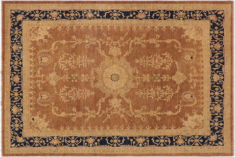 handmade Traditional Kafkaz Brown Blue Hand Knotted RECTANGLE 100% WOOL area rug 9' x 11'