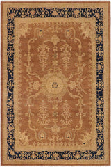 handmade Traditional Kafkaz Brown Blue Hand Knotted RECTANGLE 100% WOOL area rug 9X11