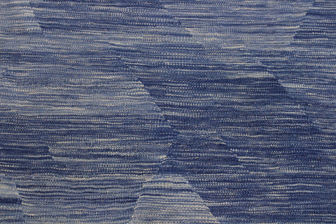 handmade Modern Kilim Blue Beige Hand-Woven RECTANGLE 100% WOOL area rug 9 x 12