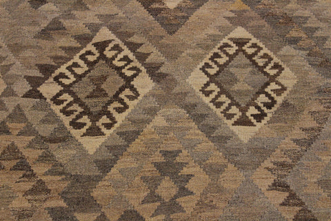 handmade Modern Kilim Tan Gray Hand-Woven RECTANGLE 100% WOOL area rug 6 x 8