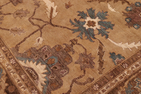 handmade Traditional Kafkaz Gold Gold Hand Knotted RECTANGLE 100% WOOL area rug 9x12