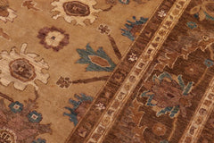 handmade Traditional Kafkaz Gold Gold Hand Knotted RECTANGLE 100% WOOL area rug 9X12