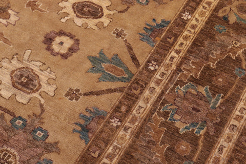 handmade Traditional Kafkaz Gold Gold Hand Knotted RECTANGLE 100% WOOL area rug 9x12