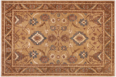 handmade Traditional Kafkaz Gold Gold Hand Knotted RECTANGLE 100% WOOL area rug 9x12