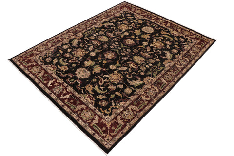 handmade Traditional Kafkaz Black Red Hand Knotted RECTANGLE 100% WOOL area rug 9x11