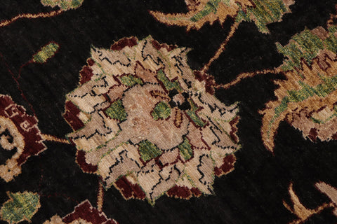 handmade Traditional Kafkaz Black Red Hand Knotted RECTANGLE 100% WOOL area rug 9x11