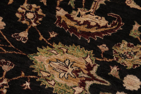 handmade Traditional Kafkaz Black Red Hand Knotted RECTANGLE 100% WOOL area rug 9x11