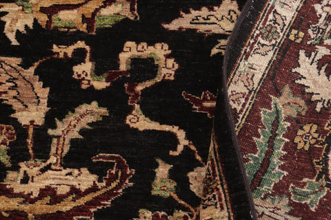handmade Traditional Kafkaz Black Red Hand Knotted RECTANGLE 100% WOOL area rug 9x11