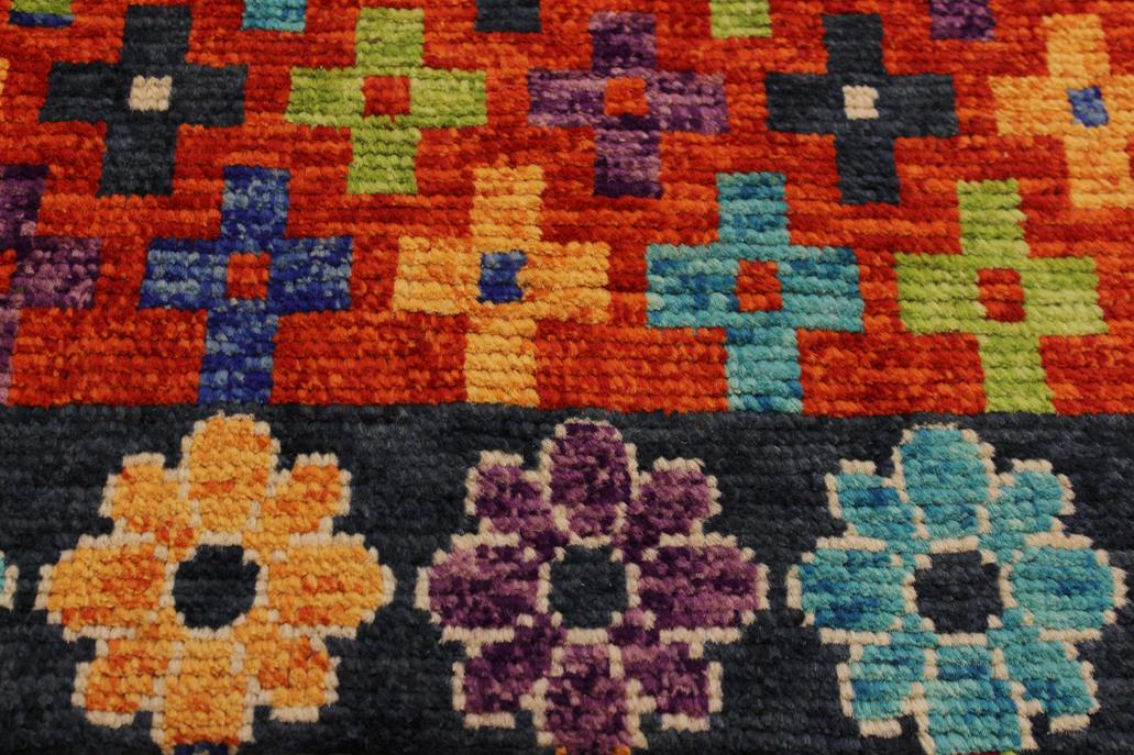 handmade Modern Balouchi Rust Gray Hand Knotted RECTANGLE 100% WOOL area rug 6x8