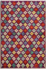 Shabby Chic Balochi Filibert Purple/Beige Wool Rug - 3'6''X4'10''