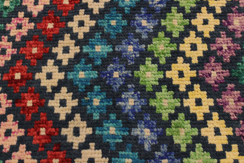 handmade Modern Balouchi Blue Beige Hand Knotted RECTANGLE 100% WOOL area rug 3x5