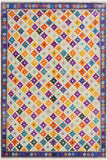 Eclectic Balochi Francesc Beige/Blue Wool Rug - 5'10'' x 7'10''