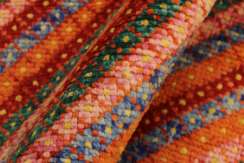 handmade Modern Balouchi Orange Red Hand Knotted RECTANGLE 100% WOOL area rug 3x5