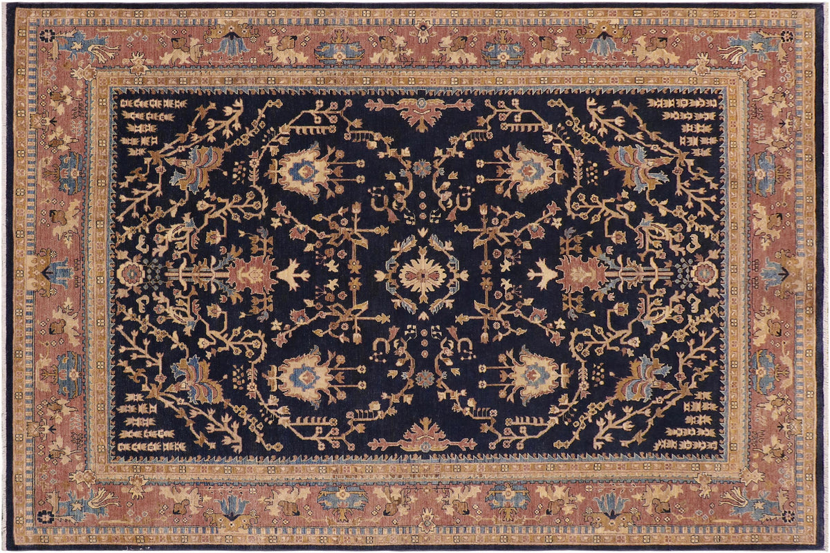 handmade Traditional Kafkaz Blue Lt. Brown Hand Knotted RECTANGLE 100% WOOL area rug 9x12