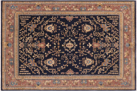 handmade Traditional Kafkaz Blue Lt. Brown Hand Knotted RECTANGLE 100% WOOL area rug 9x12