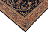handmade Traditional Kafkaz Blue Lt. Brown Hand Knotted RECTANGLE 100% WOOL area rug 9 x 12