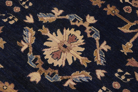 handmade Traditional Kafkaz Blue Lt. Brown Hand Knotted RECTANGLE 100% WOOL area rug 9x12