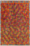 Boho Chic Balochi Georgett Orange/Green Wool Rug - 4'8'' x 6'4''
