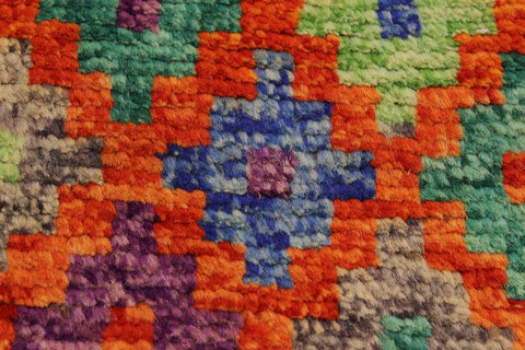 handmade Modern Balouchi Orange Green Hand Knotted RECTANGLE 100% WOOL area rug 5x6