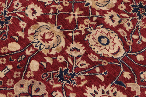 handmade Transitional Kafkaz Red Blue Hand Knotted RECTANGLE 100% WOOL area rug 9' x 12'