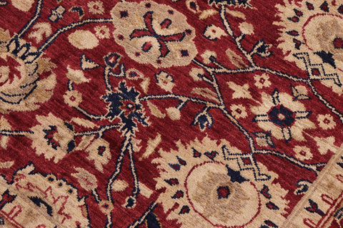 handmade Transitional Kafkaz Red Blue Hand Knotted RECTANGLE 100% WOOL area rug 9' x 12'
