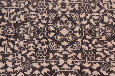 handmade Traditional Ellie Black Ivory Hand Knotted RECTANGLE WOOL&SILK area rug 4' x 6'