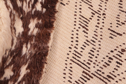 handmade Geometric Moroccan Beige Brown Hand Knotted RECTANGLE 100% WOOL area rug 6' x 9'