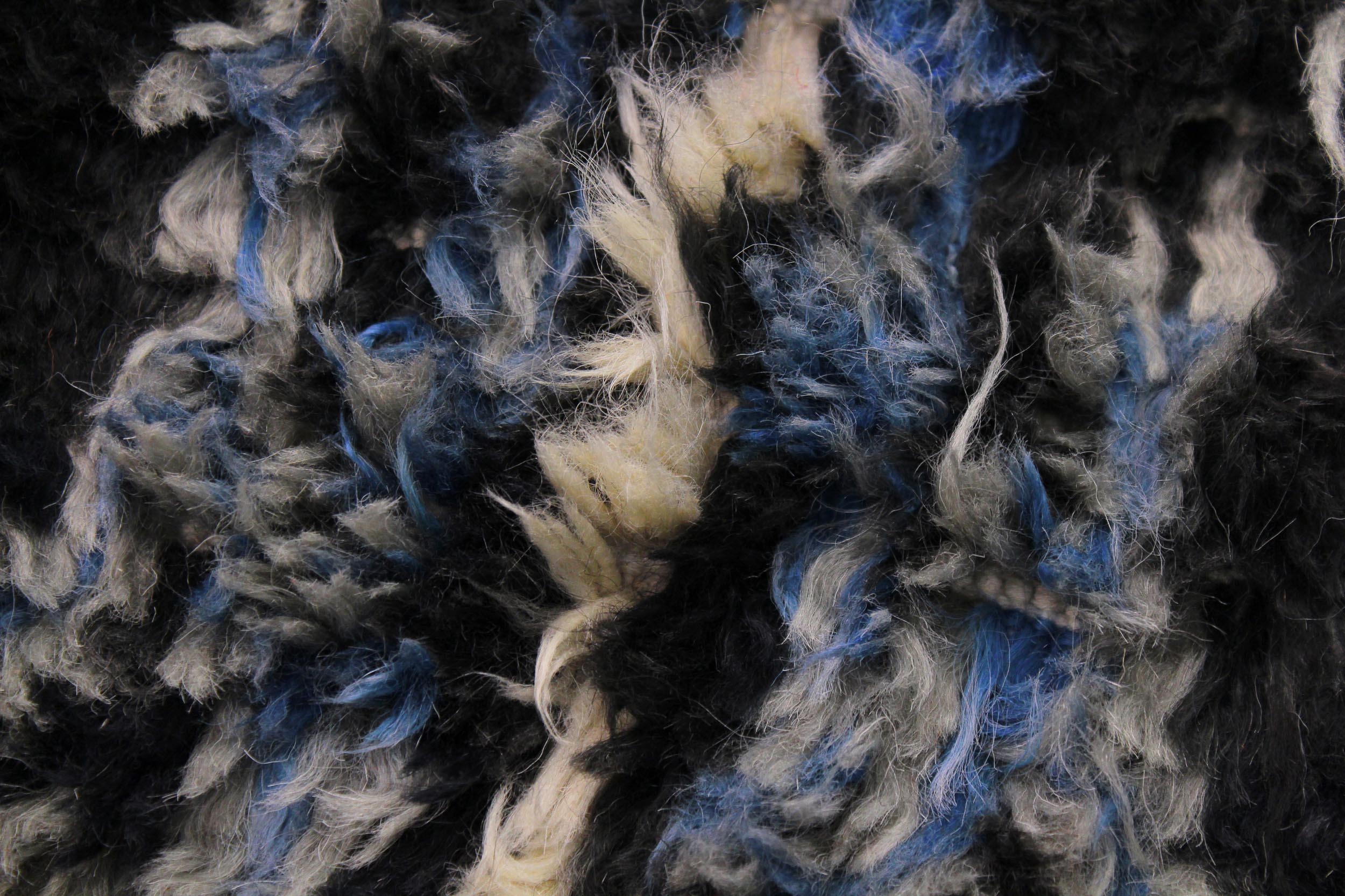 handmade Geometric Moroccan Black Blue Hand Knotted RECTANGLE 100% WOOL area rug 9' x 12'