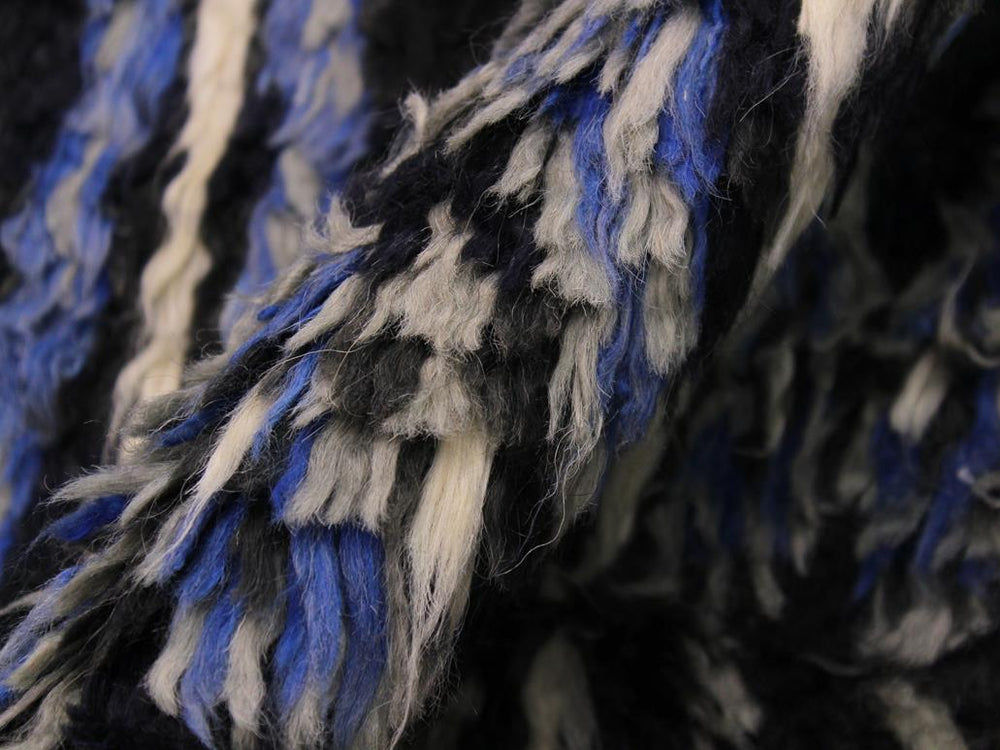 handmade Modern Moroccan Black Ivory Hand Knotted RECTANGLE 100% WOOL area rug 9x12