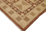 handmade Transitional Kafkaz Beige Brown Hand Knotted RECTANGLE 100% WOOL area rug 9 x 12