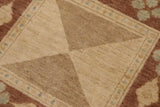 handmade Transitional Kafkaz Beige Brown Hand Knotted RECTANGLE 100% WOOL area rug 9 x 12
