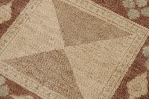 handmade Modern Kafkaz Beige Brown Hand Knotted RECTANGLE 100% WOOL area rug 9' x 12'