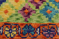 handmade Modern Balouchi Green Orange Hand Knotted RECTANGLE 100% WOOL area rug 5x7