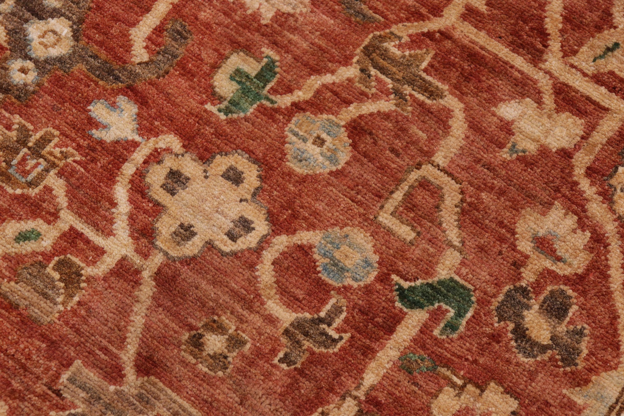 handmade Traditional Kafkaz Rust Beige Hand Knotted RECTANGLE 100% WOOL area rug 9x12