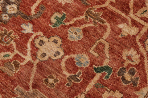 handmade Traditional Kafkaz Rust Beige Hand Knotted RECTANGLE 100% WOOL area rug 9x12