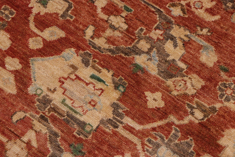 handmade Traditional Kafkaz Rust Beige Hand Knotted RECTANGLE 100% WOOL area rug 9x12
