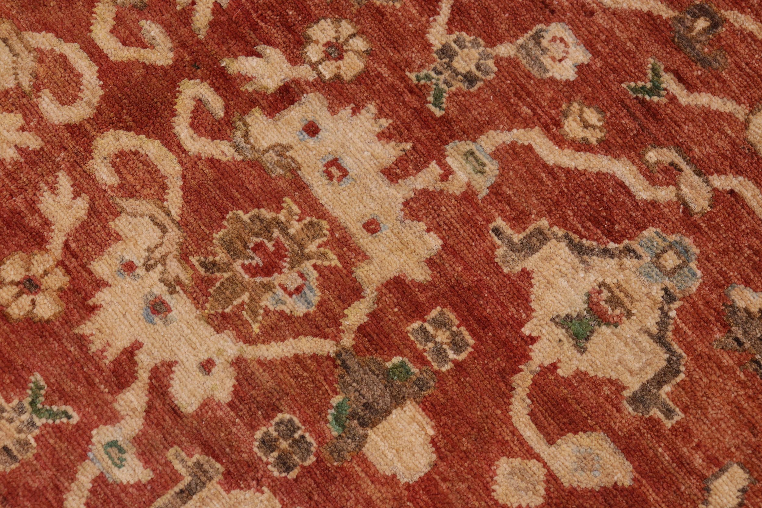 handmade Traditional Kafkaz Rust Beige Hand Knotted RECTANGLE 100% WOOL area rug 9x12